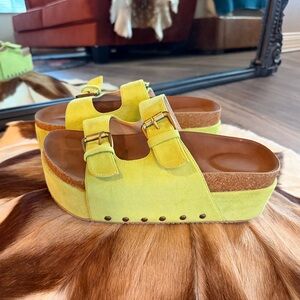Lime Green Platform Clog Sandals - Women’s Size 9 - Sold Out Color